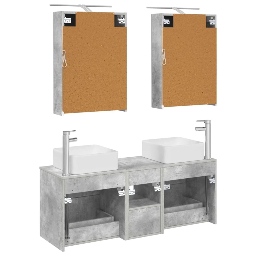 Set di mobili per il bagno 5 pcs Grigio Cemento 3406754