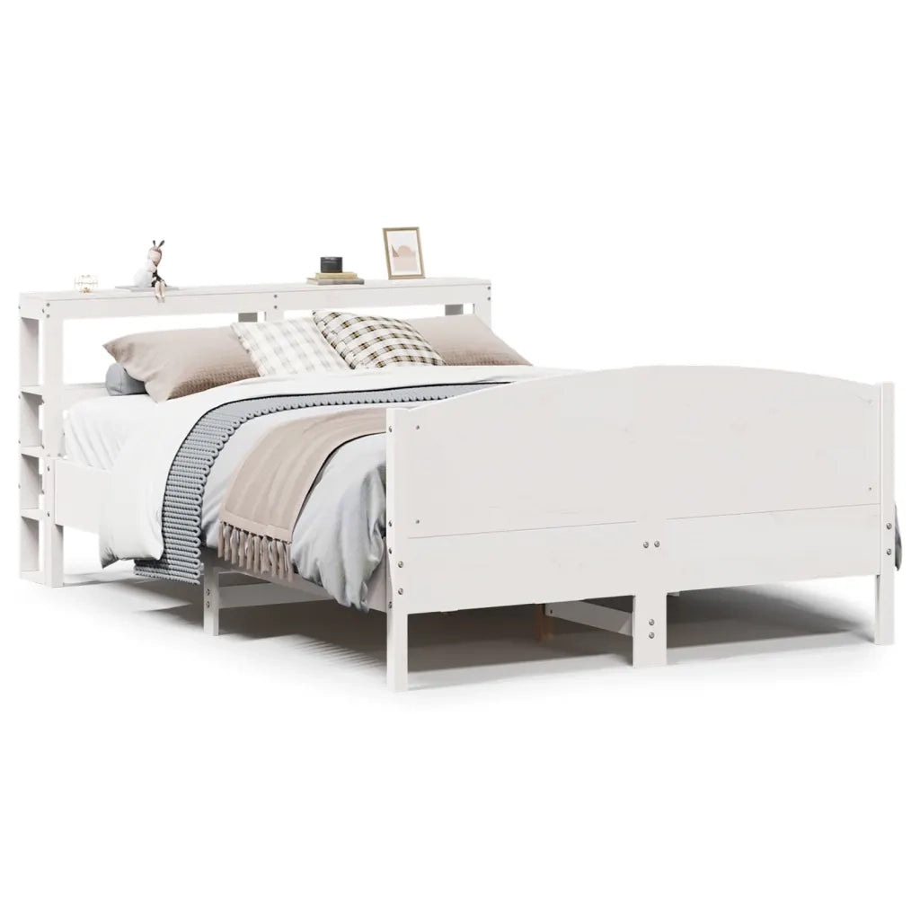 vidaXL Letto senza Materasso Bianco 140x200 cm Legno Massello di Pino