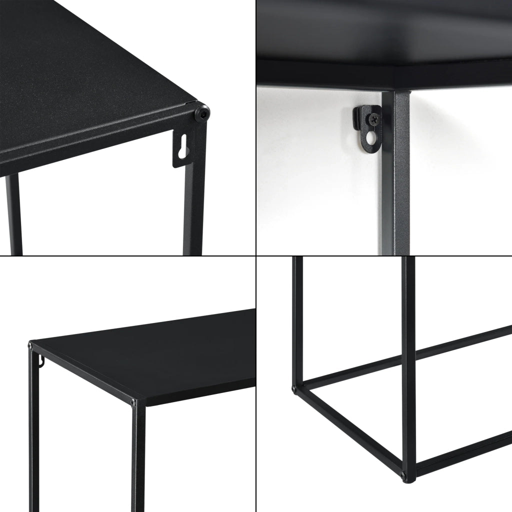 Tavolo consolle in metallo 92 x 115 x 32 cm nero opaco 03_0008565
