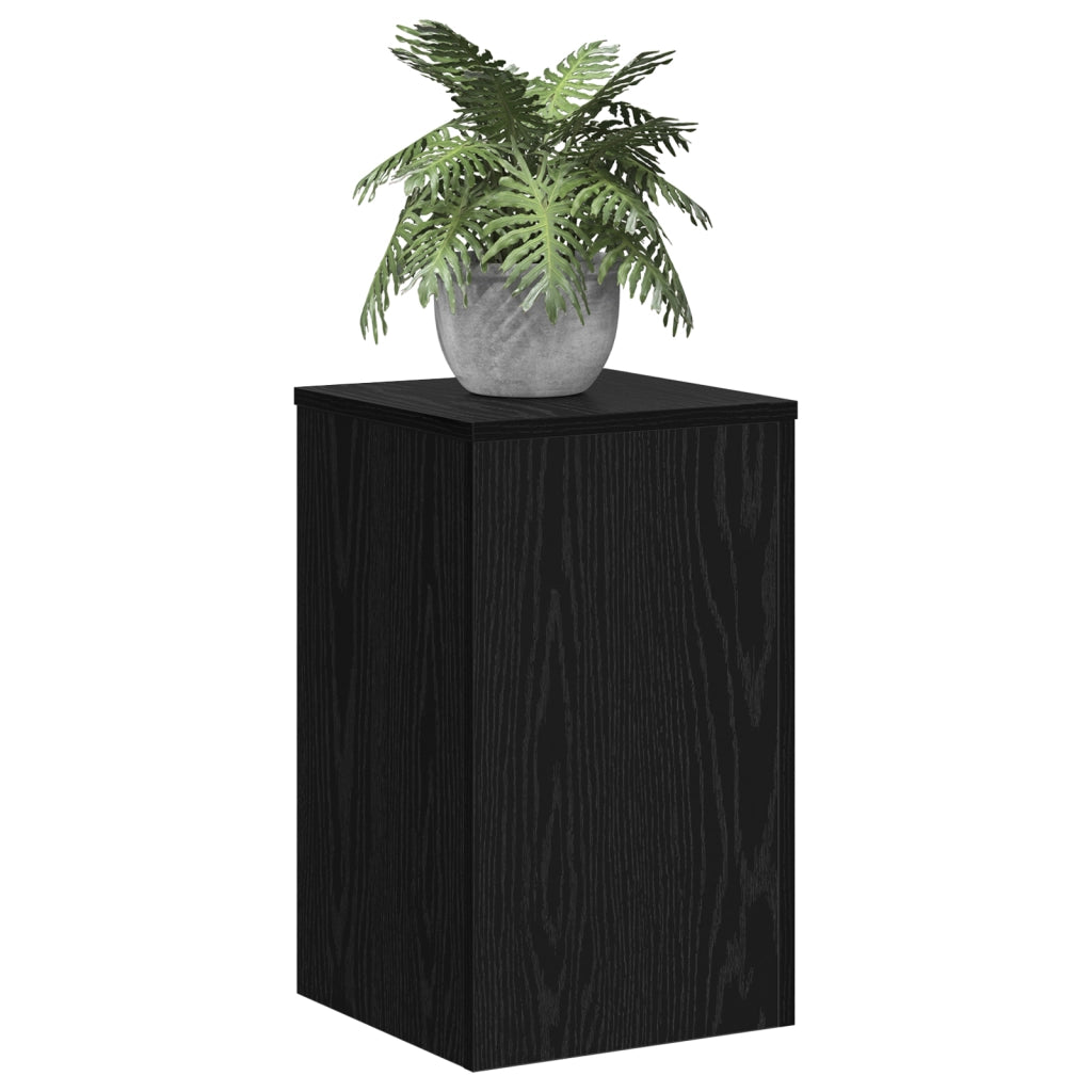 Supporti per Piante 2 pz Rovere Nero 30x30x50 cm Legno ingegnerizzato