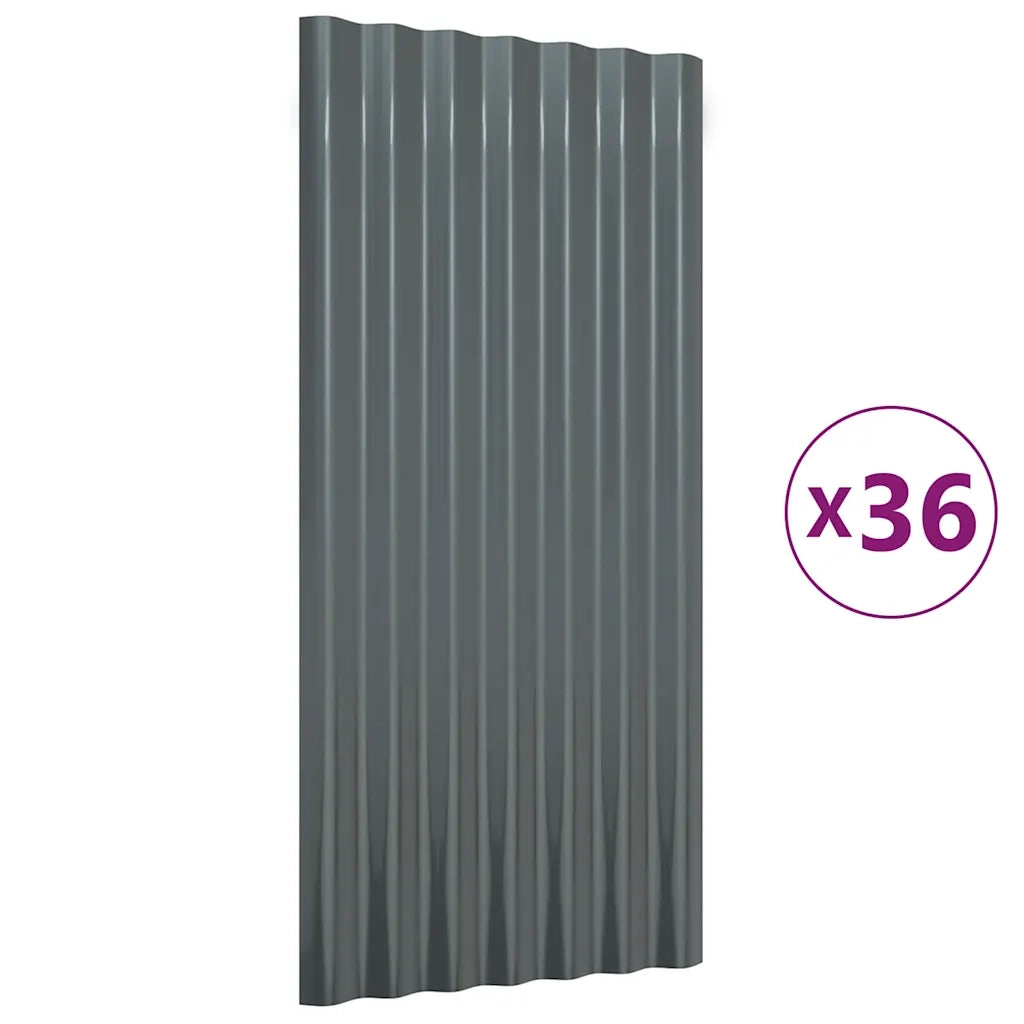 Pannelli Tetto 36 pz Acciaio Zincato 80x36 Antracite CFW3361230