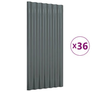 Pannelli Tetto 36 pz Acciaio Zincato 80x36 Antracite CFW3361230
