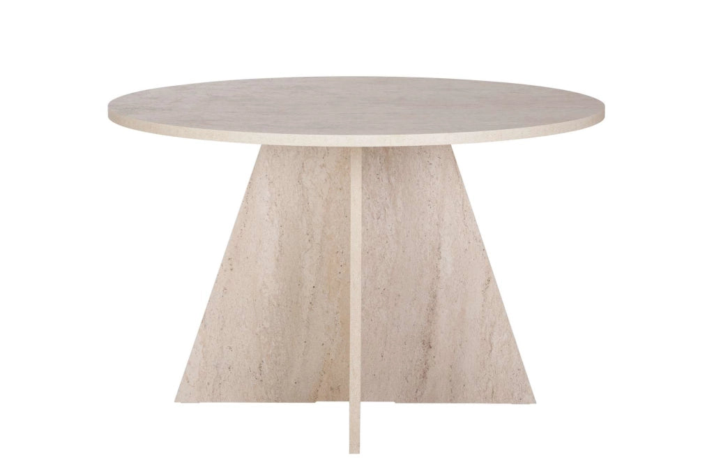Tavolo da pranzo in legno "Virella" - 120 x 120 x 75 cm - Travertino
