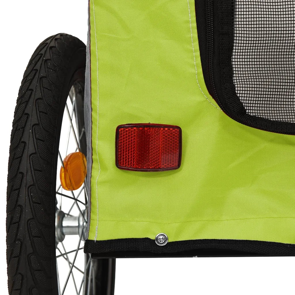 Rimorchio da Bici per Animali Verde e Grigio Oxford e Ferro CFW1870315