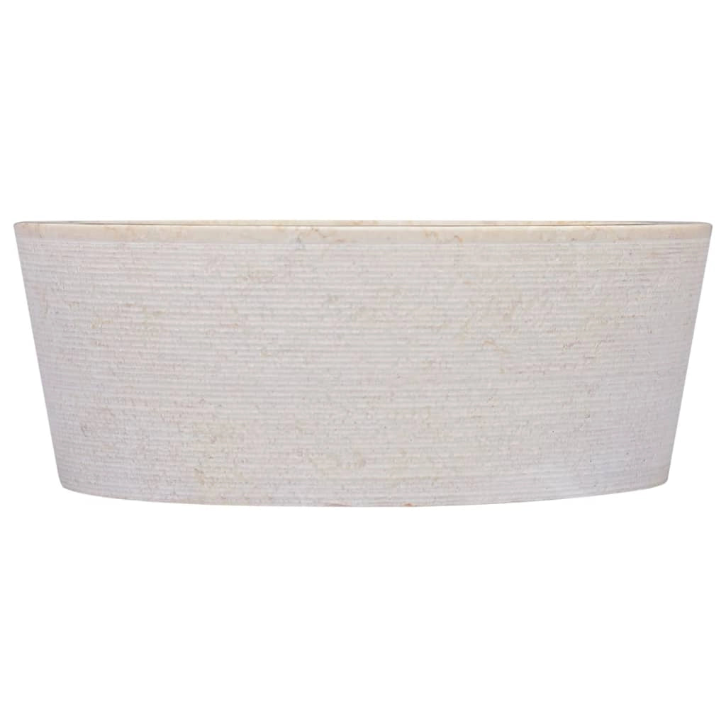 Lavandino da bagno lavabo da appoggio lavabo da WC lavabo da bagno lavabo da interno diametro 40x15 cm marmo crema 02_0002821