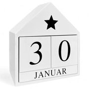 Calendario in Legno con Tavola di Calendario Eterno - Decorazione - Blocchi a Doppia Cifra - Ideale per Casa/Ufficio - Dimensioni 13,5x14x6,5 cm