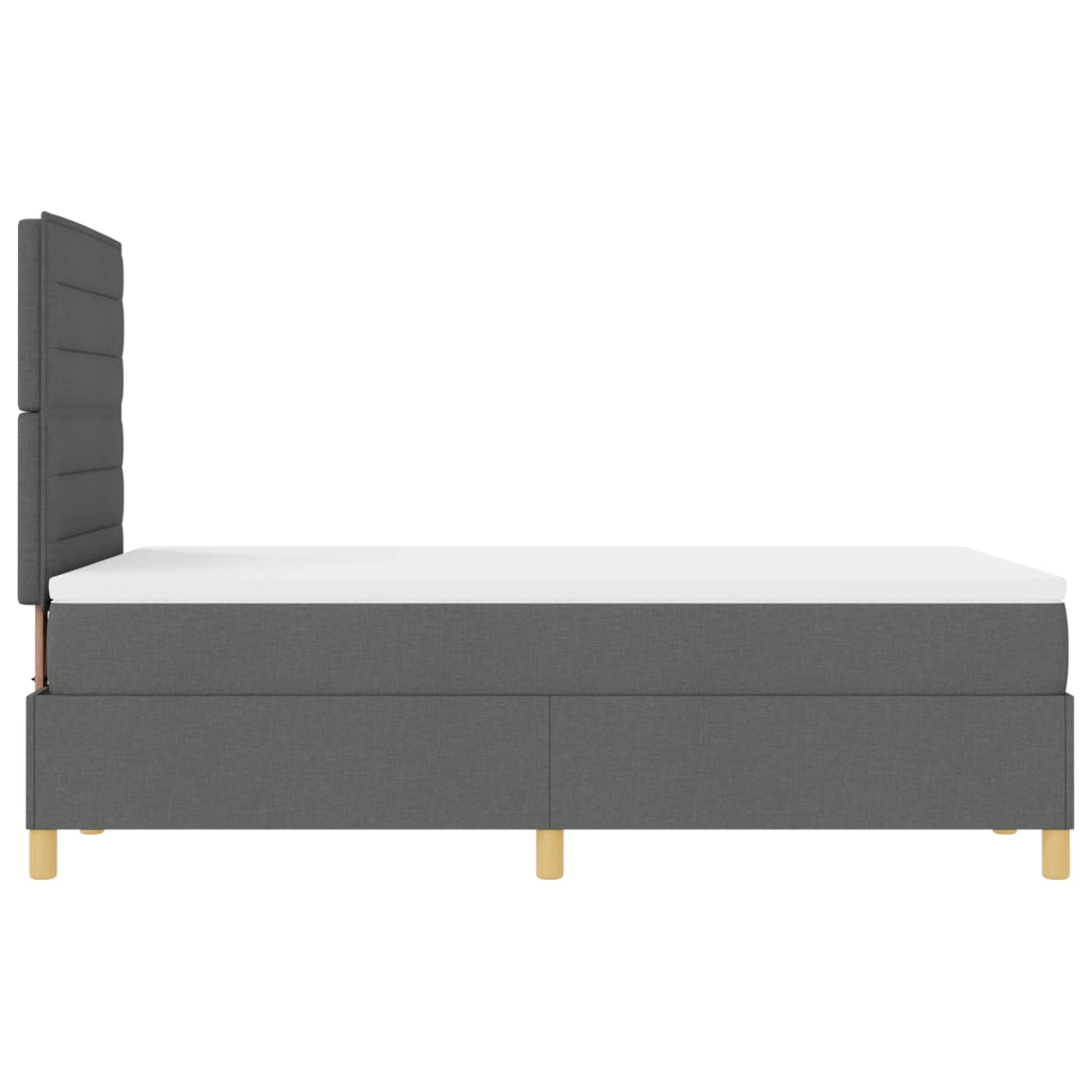 Letto con Box Spring con Materasso e LED Grigio Scuro 120x200 cm Tessuto