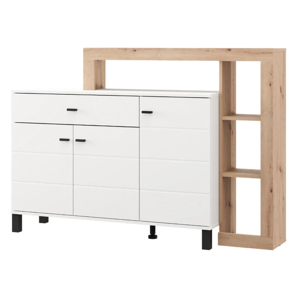 Madia Piriap, Credenza 5 Ripiani, 145x35x101h cm Bianco