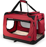 Casella di trasporto per cani, pieghevole, per viaggi e auto, 60 x 42 x 44 cm, casella di trasporto stabile con maniglie e coperta per cani e gatti fino a 12 kg, casella di trasporto robusta in tessuto, per cani e gatti piccoli