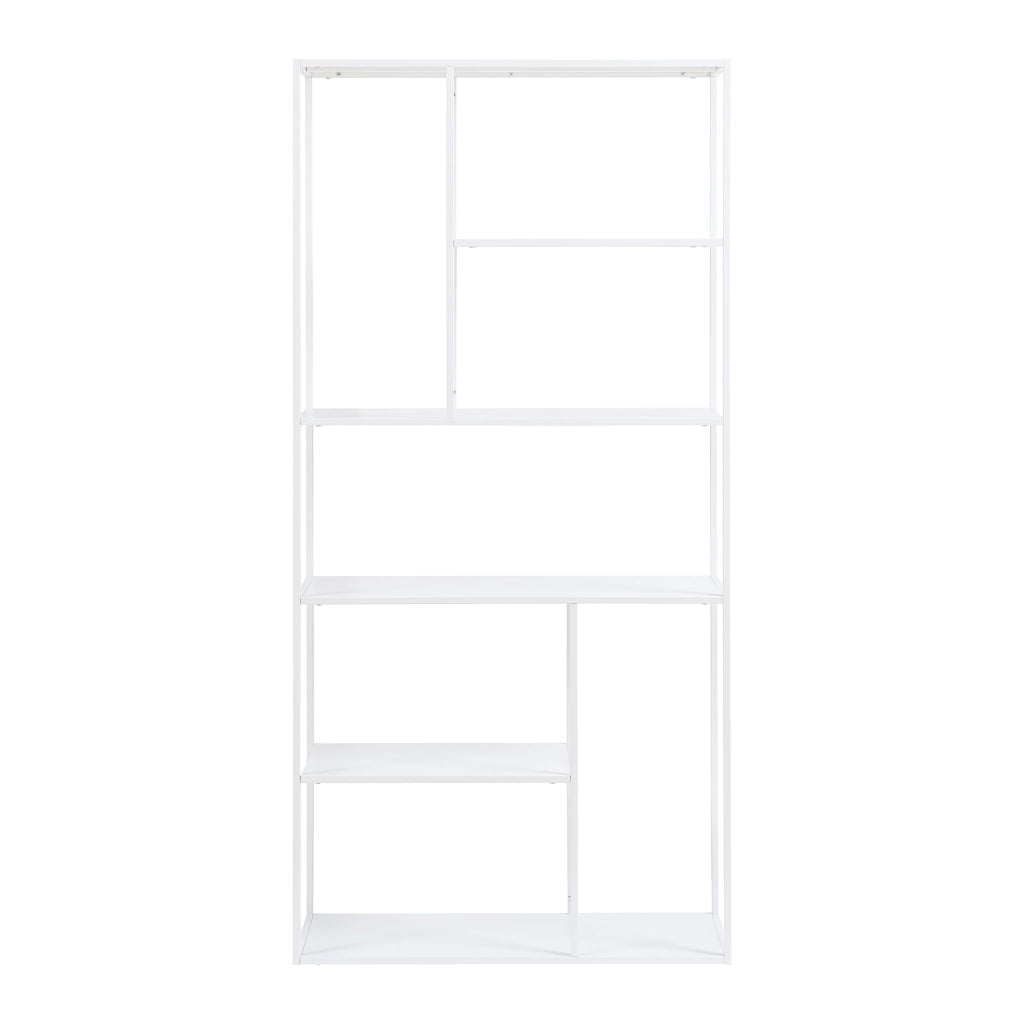 Scaffale da Terra Vehmaa in Acciaio Bianco 188 x 90 x 30 cm [en.casa]