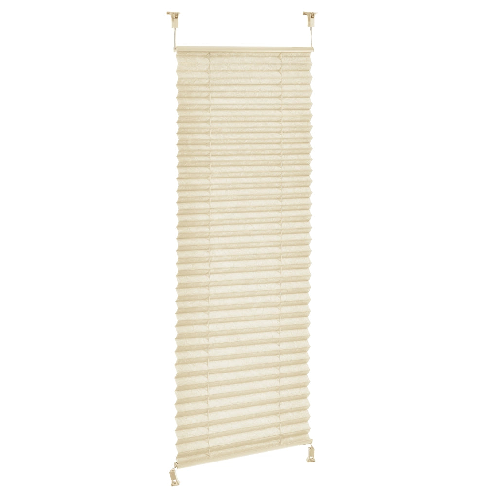 [neu.haus] Tenda Plissé Klemmfix  (35 x 125 cm) (crema) - protezione sole e luce - opaco (senza bisogno di praticare