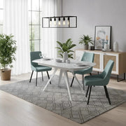 Tavolo da pranzo allungabile in vetro temperato bianco Float 120-180x90 cm fino a 8 posti | Duzzle