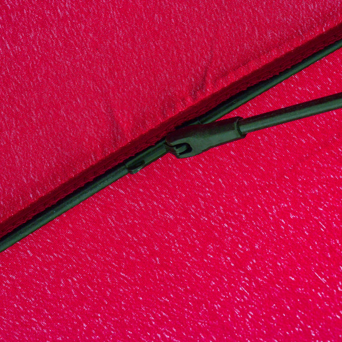 Ombrellone Rotondo Ø250x240 cm a 18 Stecche in Metallo e Poliestere Rosso Vino