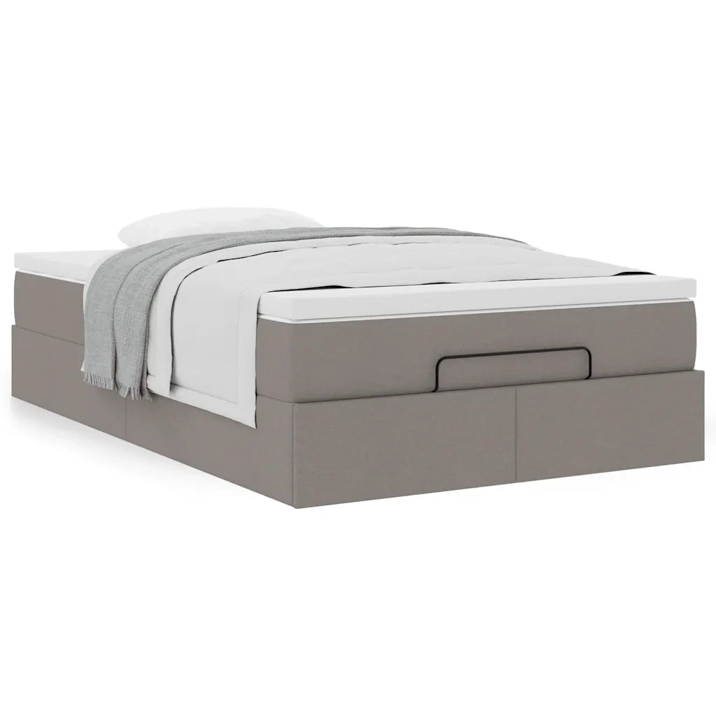 Struttura Letto Pouf con Materasso Tortora 120x200cm in Tessuto 3311103