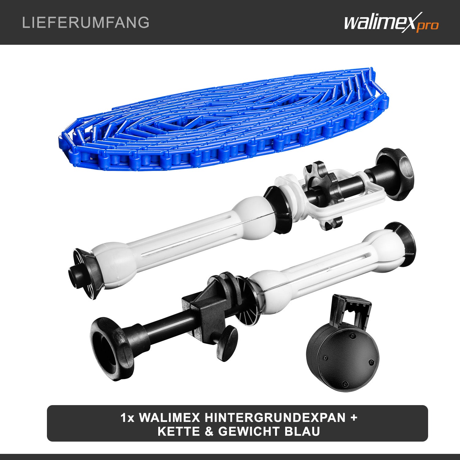 Walimex sfondo expan + catena e peso, blu