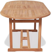 Tavolo da giardino in legno di teak all'aperto con ombrellone, tavolo quadrato in legno di hout (180 x 90 x 75 cm), arredamento esterno resistente all'usura