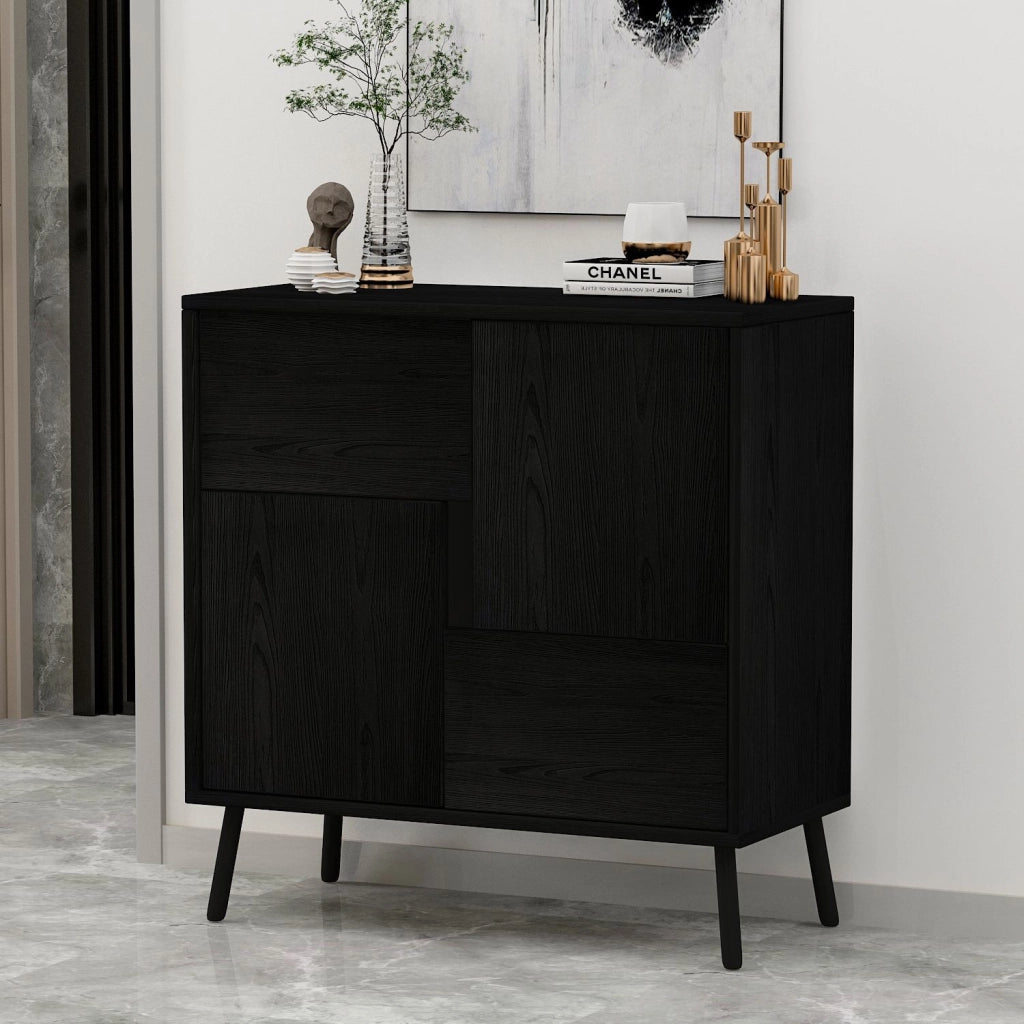 Armadio multiuso in legno "Darien" - 76,5 x 35 x 79,5 cm - Legno nero