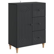 Credenza Nero 66 x 34,5 x 90 cm Legno ingegnerizzato