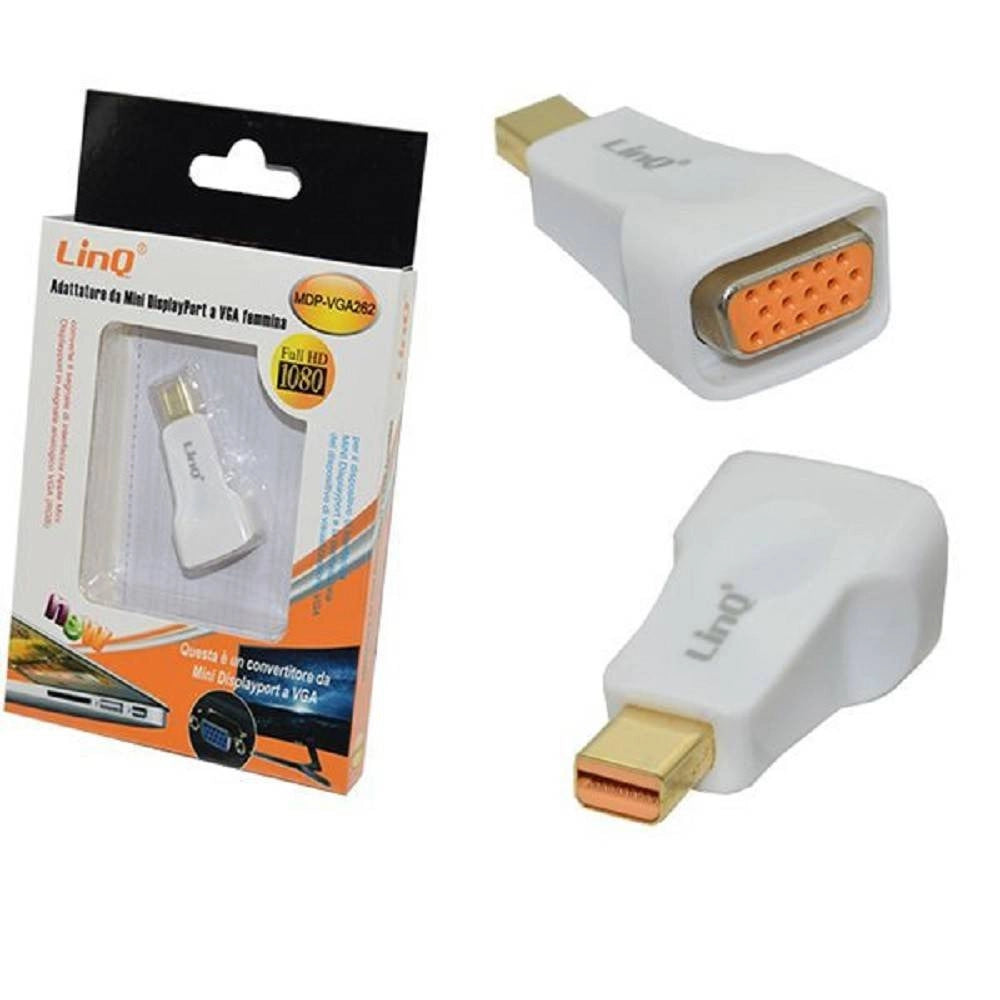 Trade Shop - Adattatore Da Mini Displayport Maschio A Vga Femmina Convertitore 1080p Mdp-vga262 -