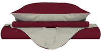 Copripiumino Singolo con Sacco e Federe Doubleface Bordeaux/Panna