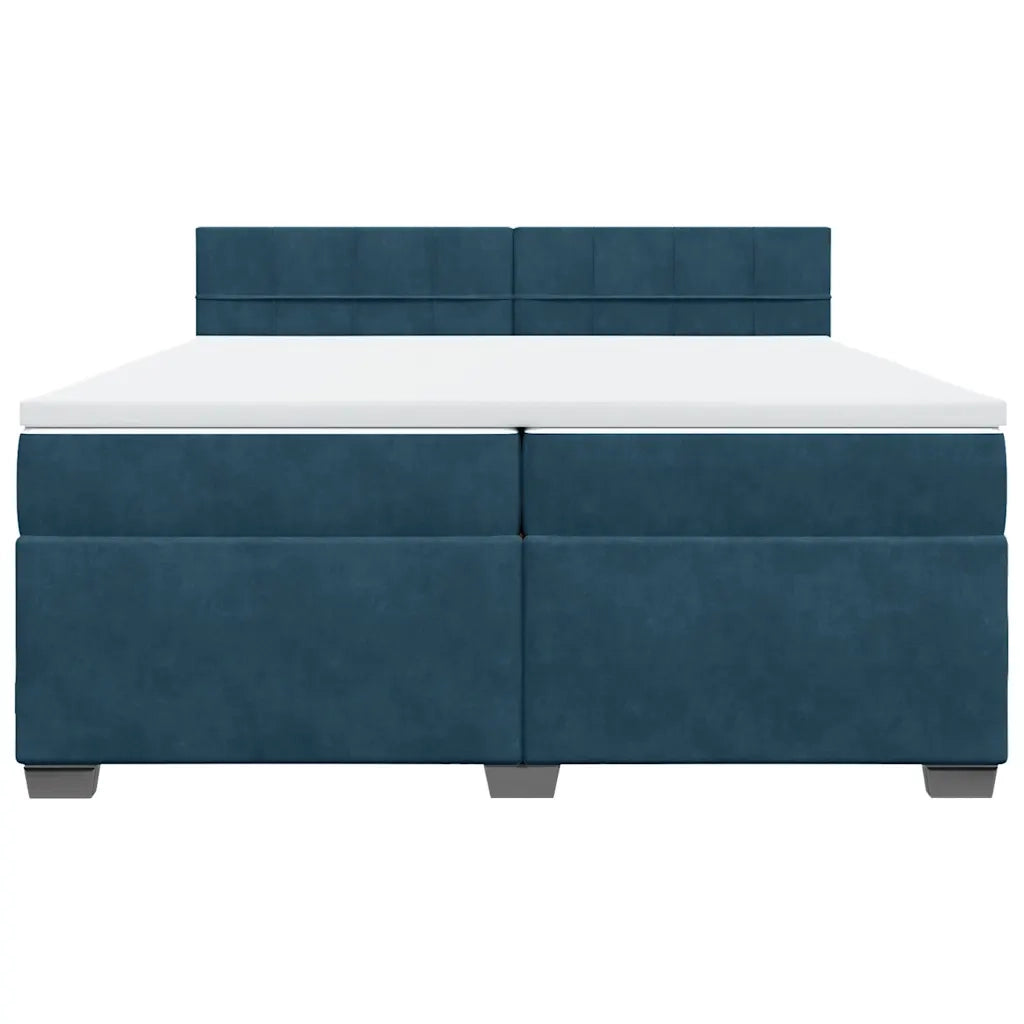Giroletto a Molle con Materasso Blu 200x200 cm in Velluto 3286406