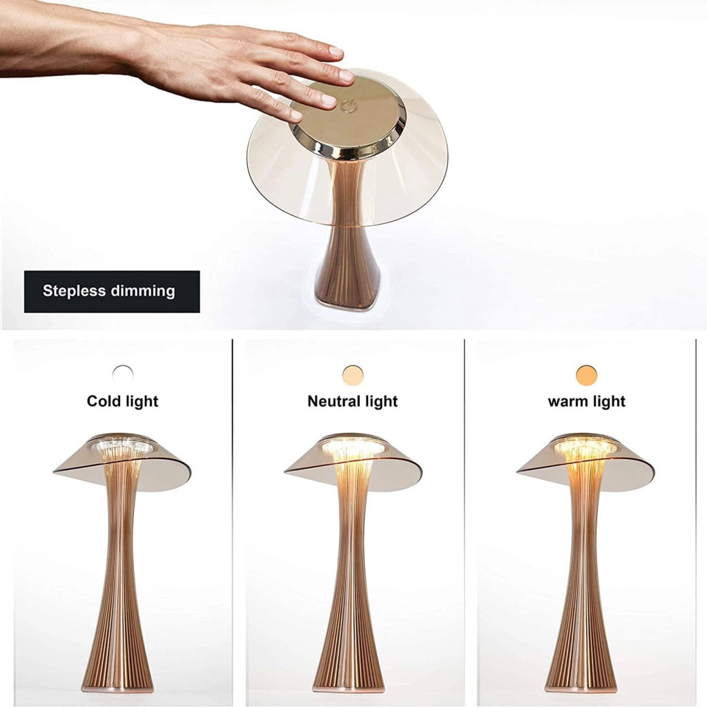 ZMH Lampada da tavolo LED Dimmabile Moderna USB 3 Livelli di Luminosità Rosa Oro da Comodino