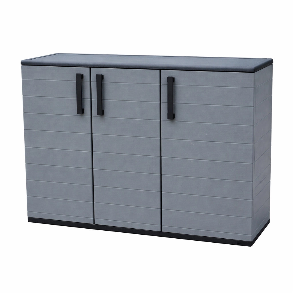 ARMADIO BASSO IN POLIPROPILENE CON 3 ANTE E RIPIANO 102 X 37 X H84 CM
