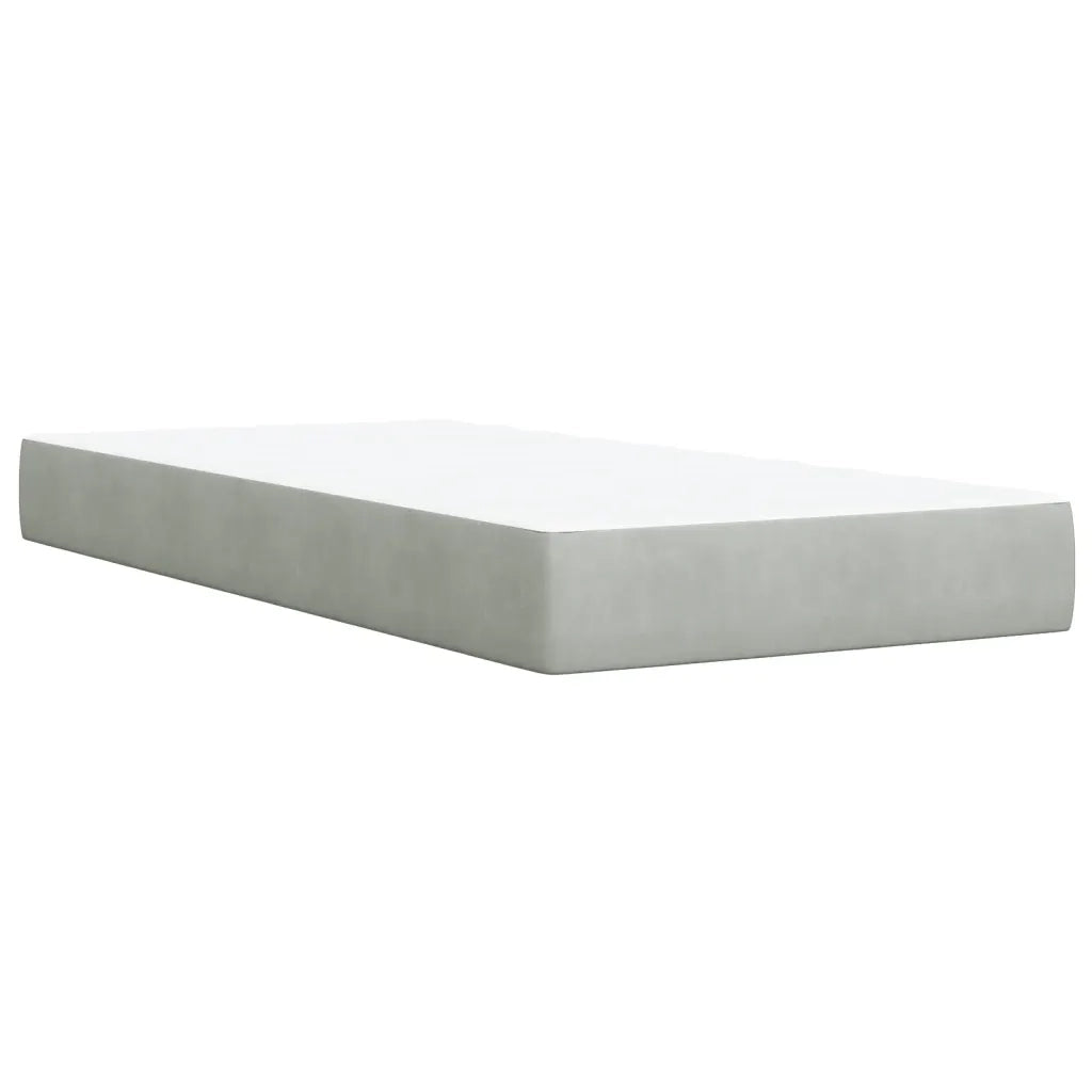 Giroletto a Molle con Materasso Grigio Chiaro 80x200 cm Velluto 3290762