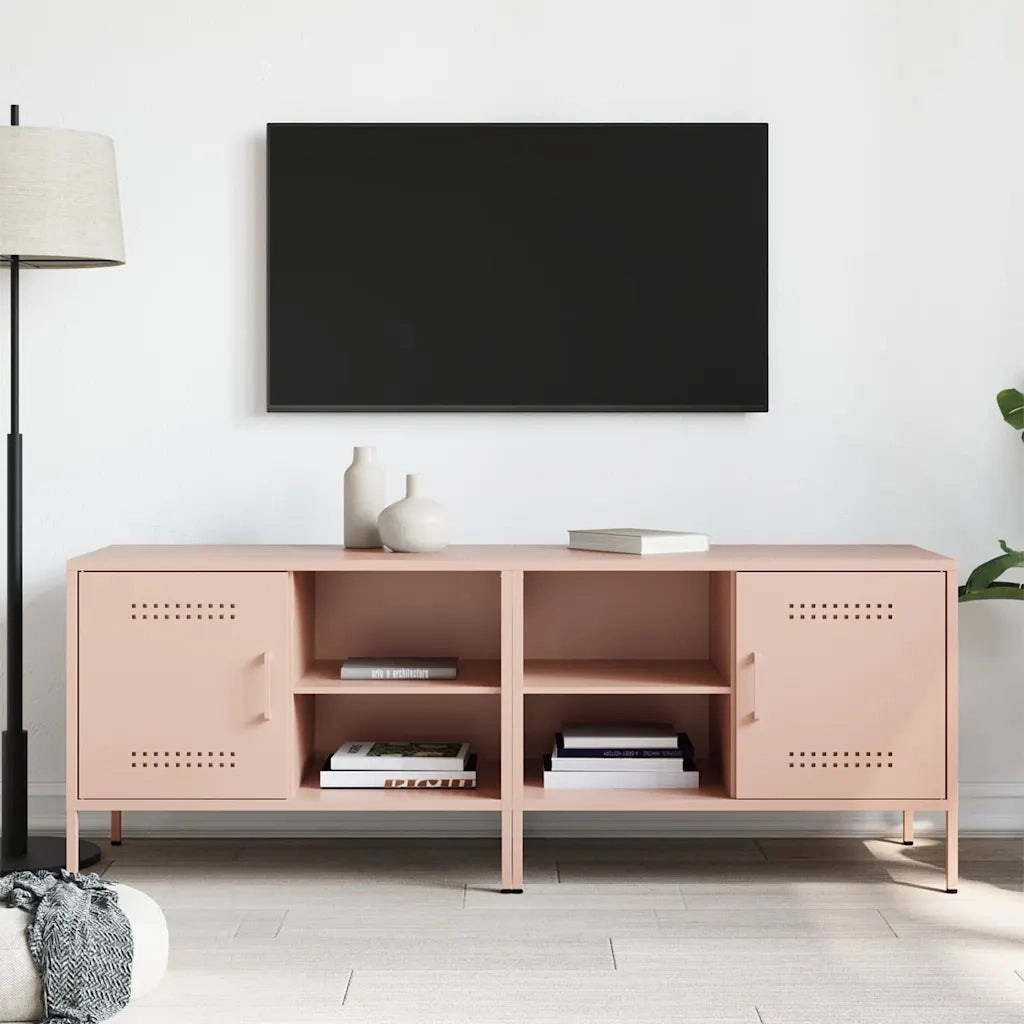 Mobili TV 2pz Rosa 68x39x50,5 cm in Acciaio 842997