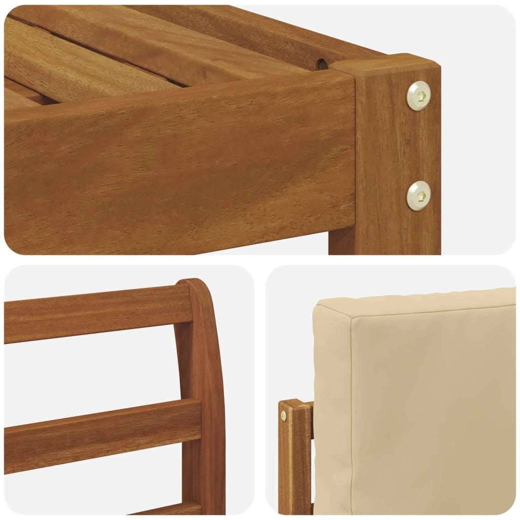 Set di divani da esterno con cuscino 4 pcs Naturale e Beige 3366221
