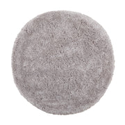Tappeto Shaggy Tappeto a pelo lungo Solido Poliestere Grigio Rotondo 140 cm