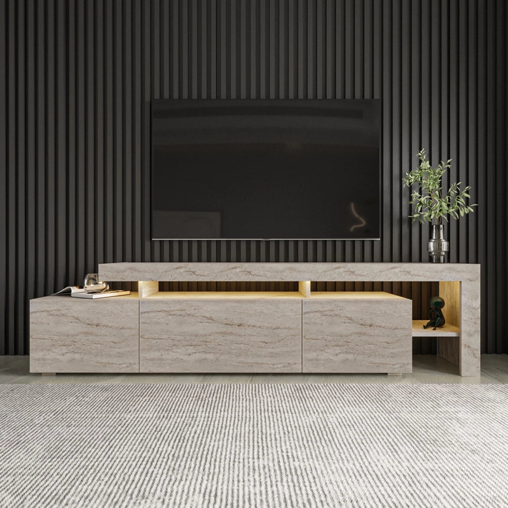 Porta TV in legno "Beliz" - 192 x 37 x 53 cm - Travertino
