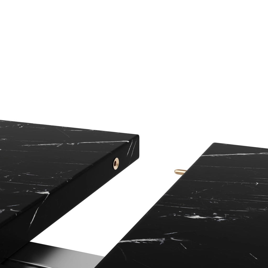 Tavolo rotondo allungabile; diametro 100 cm estendibile a 140 cm; MDF e metallo nero