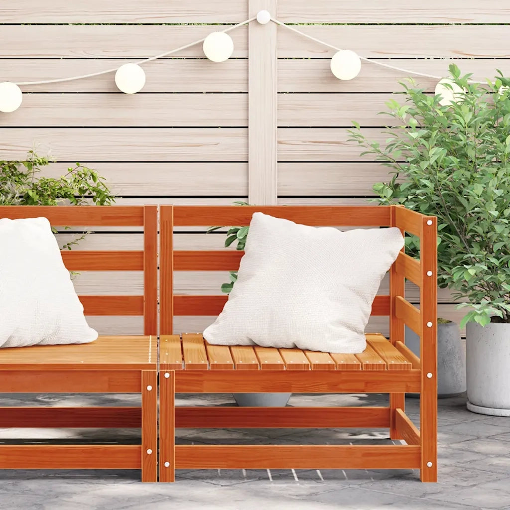 Divano Angolare Giardino Marrone Cera 70x70x67cm Massello Pinocod mxl 86797