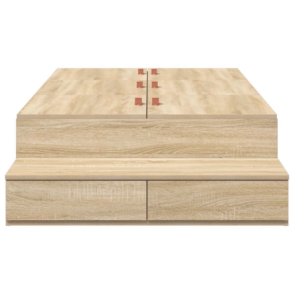 Struttura letto con contenitore in rovere Sonoma 80x200 cm