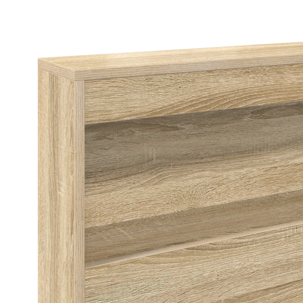 Letto con Scaffale Rovere Sonoma 100x200 cm Legno Ingegnerizzato