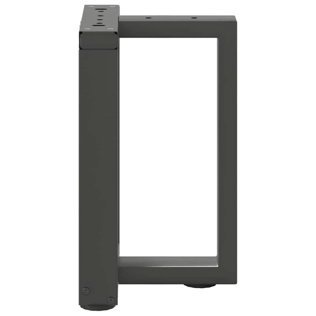 Set di 2 gambe per tavolino a forma di T progettate per un facile montaggio 38 x 25 x 43 cm acciaio antracite 02_0057296