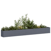 Fioriera-Vaso-Contenitore per Piante Antracite 360x40x40 cm in Acciaio Laminato a Freddo
