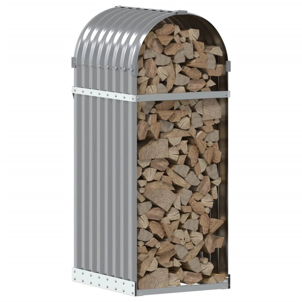 Portalegna chiaro 40 x 45 x 100 cm acciaio zincato grigio 02_0043817