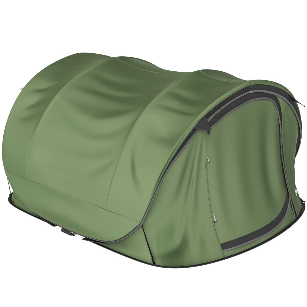 Tenda da Campeggio Pop-Up-Tenda per Escursionismo  4-5 Persone, 2 Porte, 2 Finestre, Impermeabile, Verde