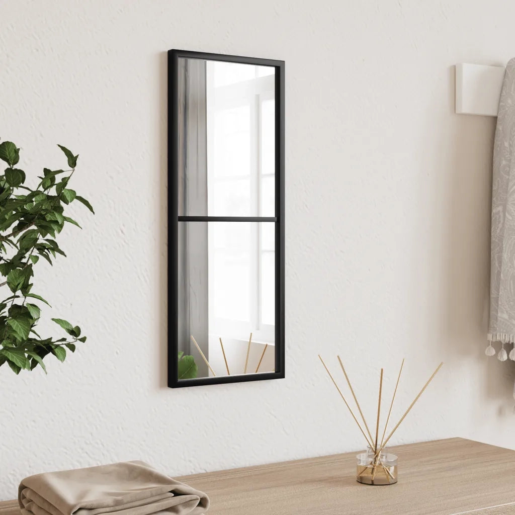 Specchio da Parete | Specchio decorativo Nero 20x50 cm Rettangolare in Ferro