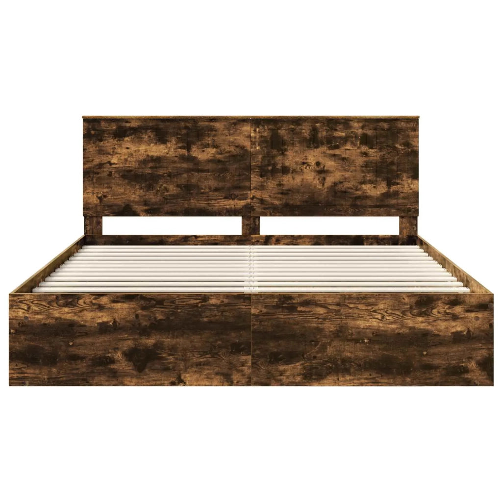 Struttura del letto Rovere fumé 180 x 200 cm Pino massello 3410978