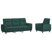 Set di divani 2 pcs Verde Scuro Tessuto 3430625