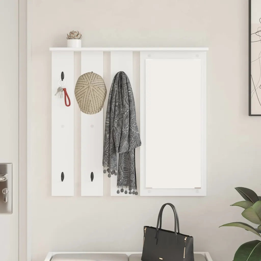 vidaXL Appendiabiti a muro Bianco 84 x 10 x 80 cm Legno multistrato