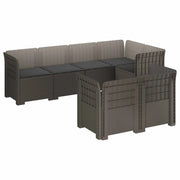 Divano 7 Posti da Giardino con Cuscini Aspetto Rattan PP 3444155