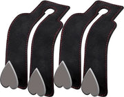 Supporti di testa per auto - supporti di testa in pelle - supporti di testa per auto con tasca - hanger per borse - doppio gancio - singolo gancio - supporto di testa (nero, 2 pezzi)