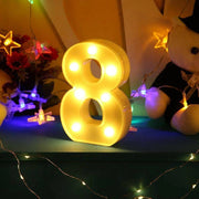 Trade Shop - Numero 8 Luminoso Bianco A Led Decoro Per Eventi Feste Luce Calda 3000k 16x3cm -