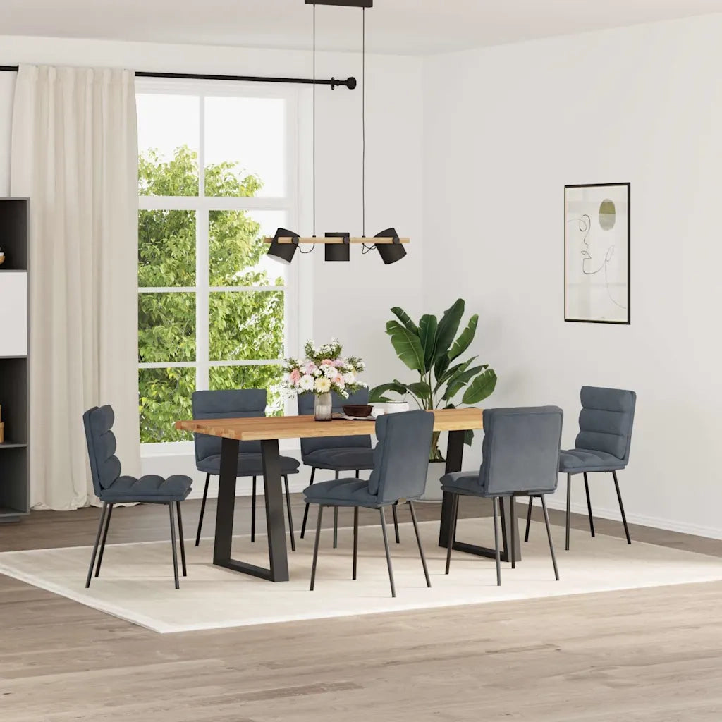 Sedie da Pranzo 6 pz Grigio Scuro in Velluto 3315653