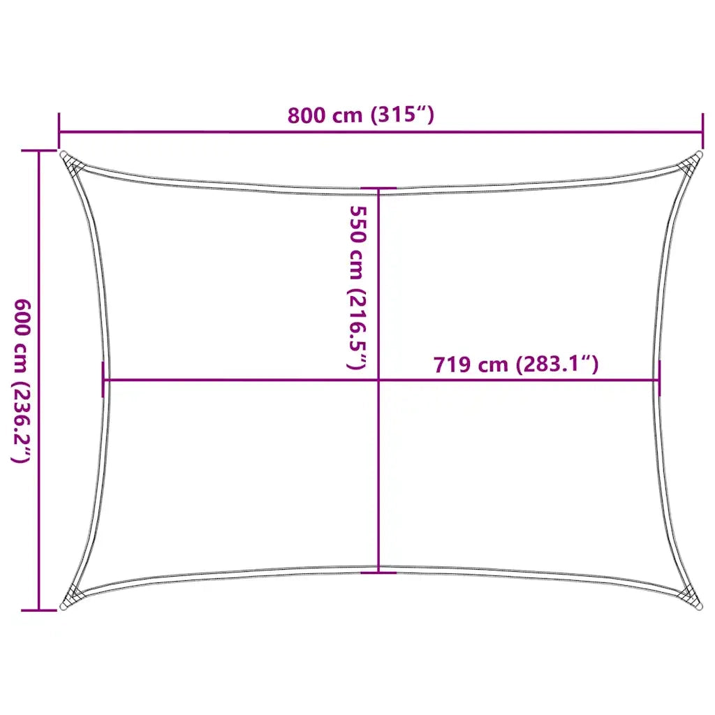 Vela Parasole 160 g/m² Antracite 6x8 m in HDPE 311085