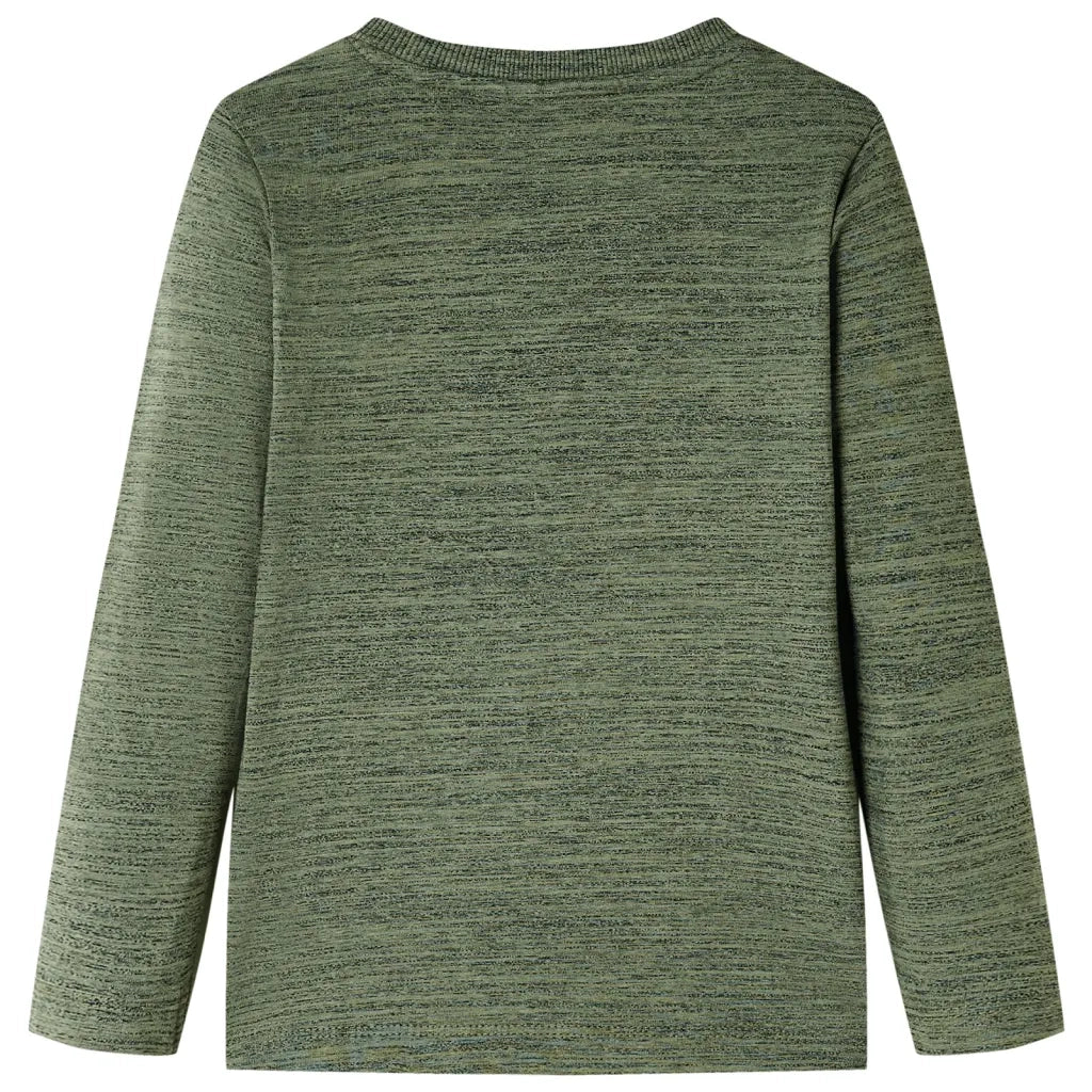 Maglietta per Bambini Maniche Lunghe Cachi MÃ©lange 104cod mxl 133177